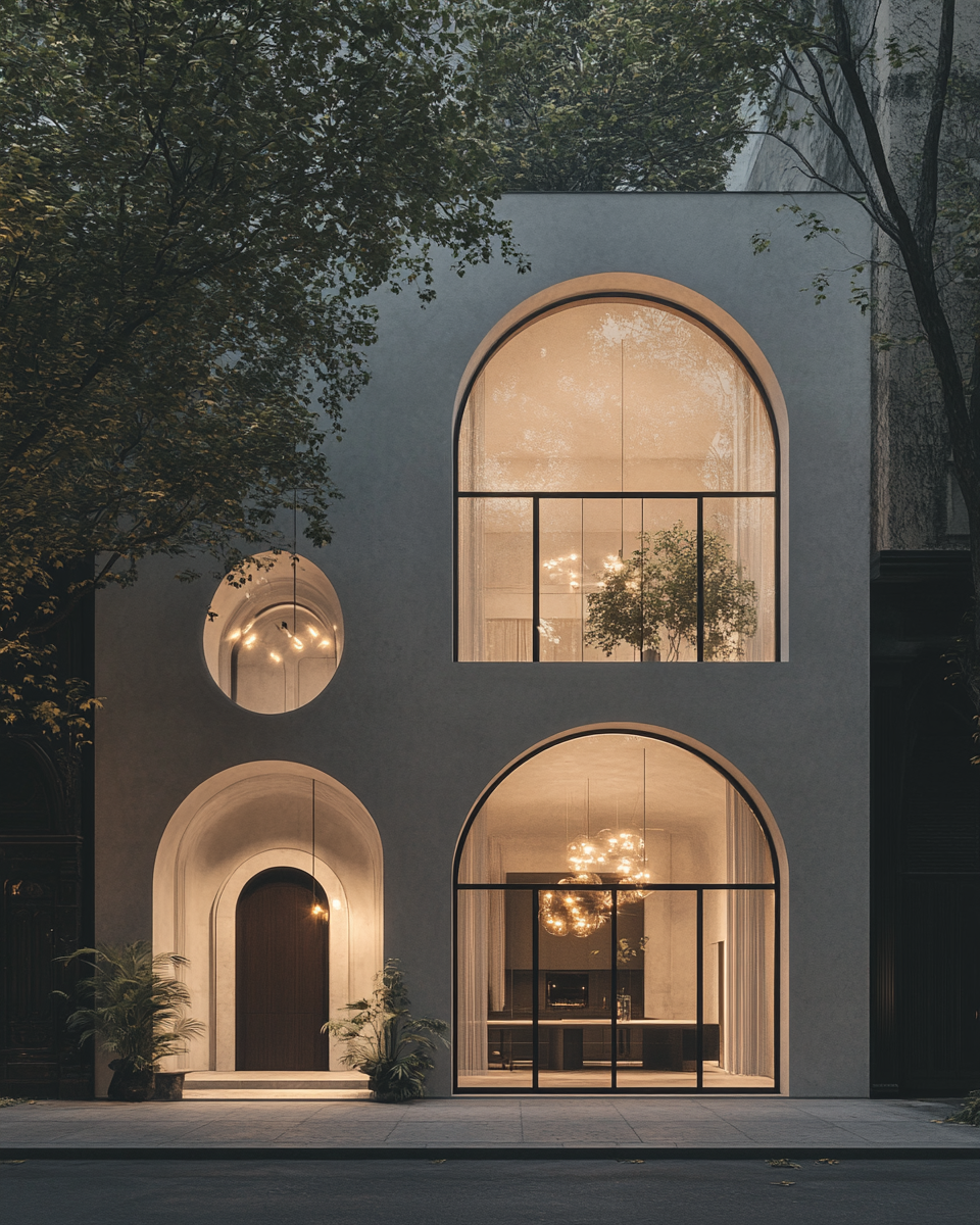 Brutalist townhouse exterior